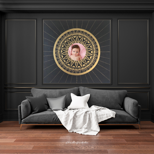 mandala černo zlatá 30