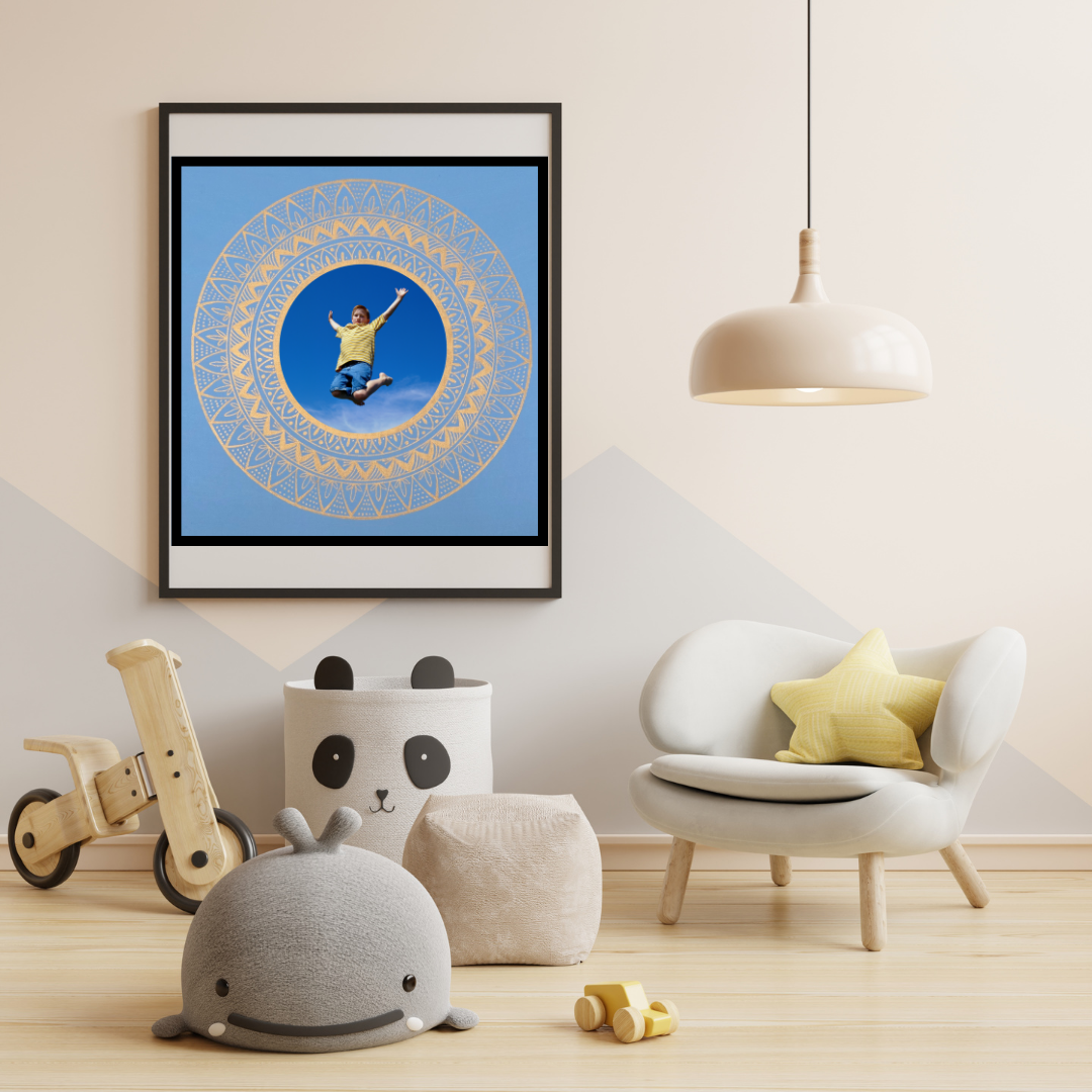 mandala modro zlatá