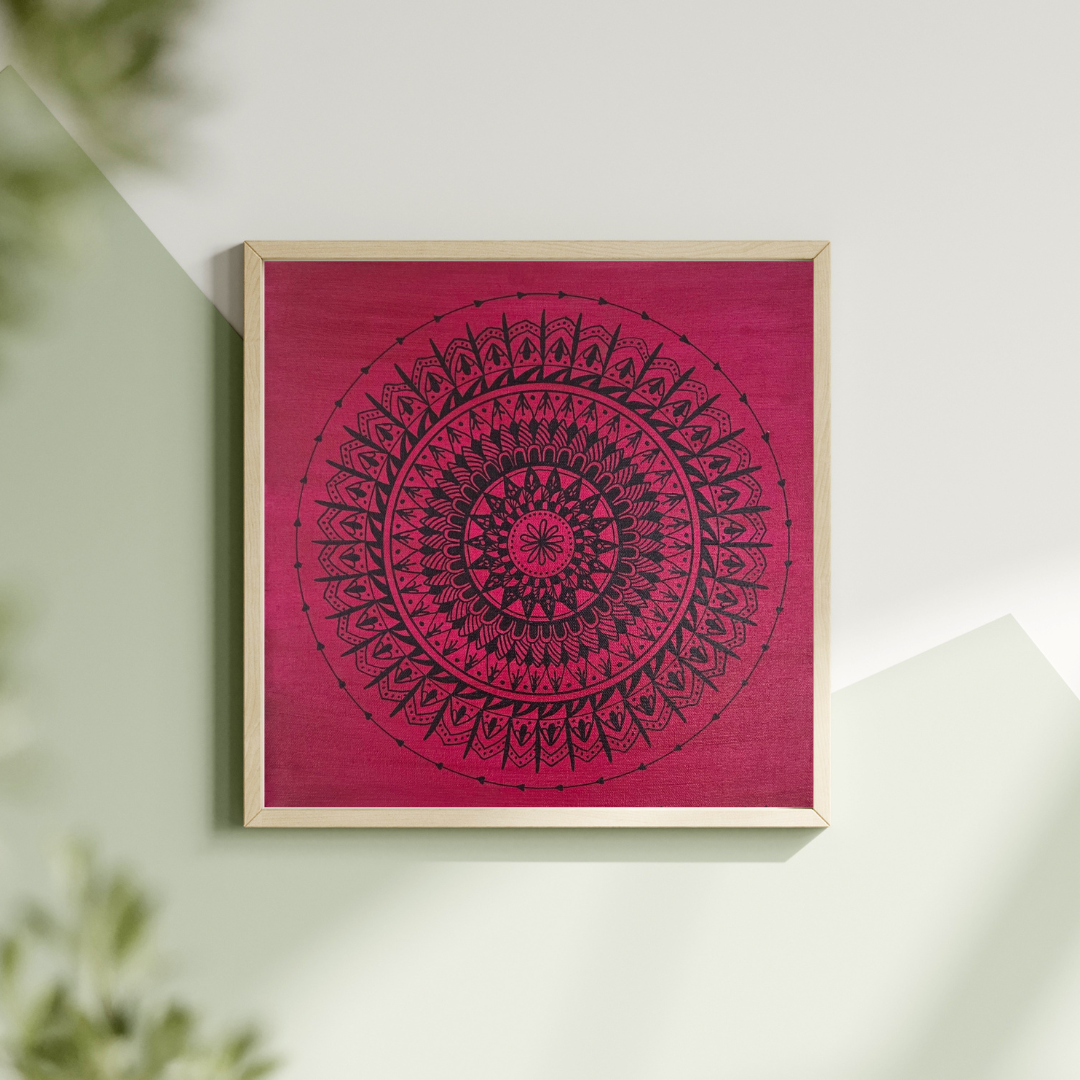 mandala magenta s černou