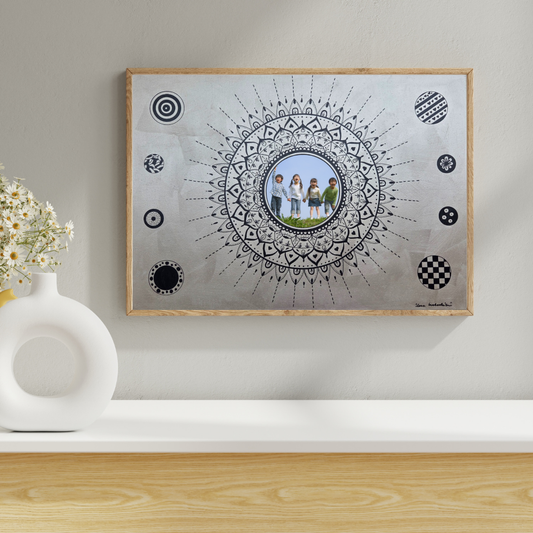 mandala béžová s černou