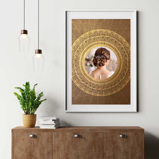 mandala hnědá se zlatou