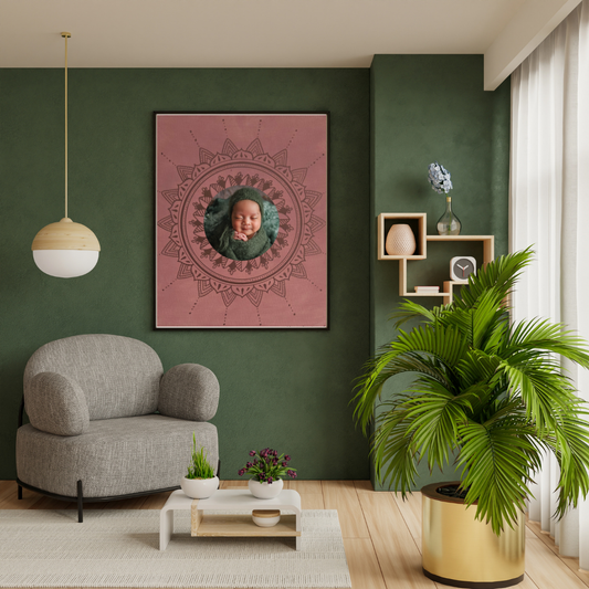 mandala růžová s bronzovou