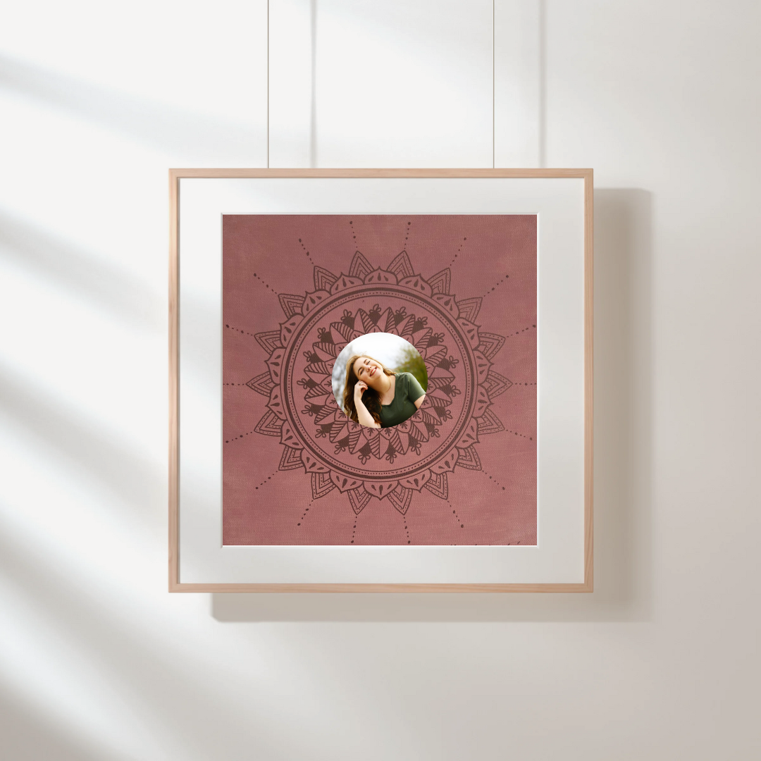 mandala růžová s bronzovou