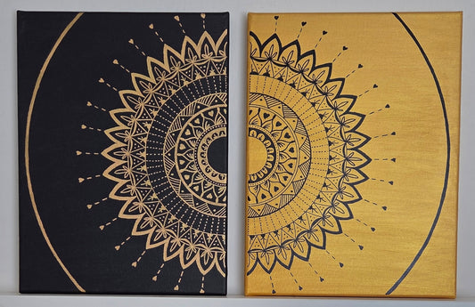 mandala zlato černý pár