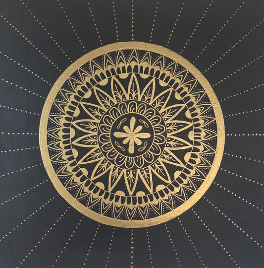 mandala černo zlatá 30