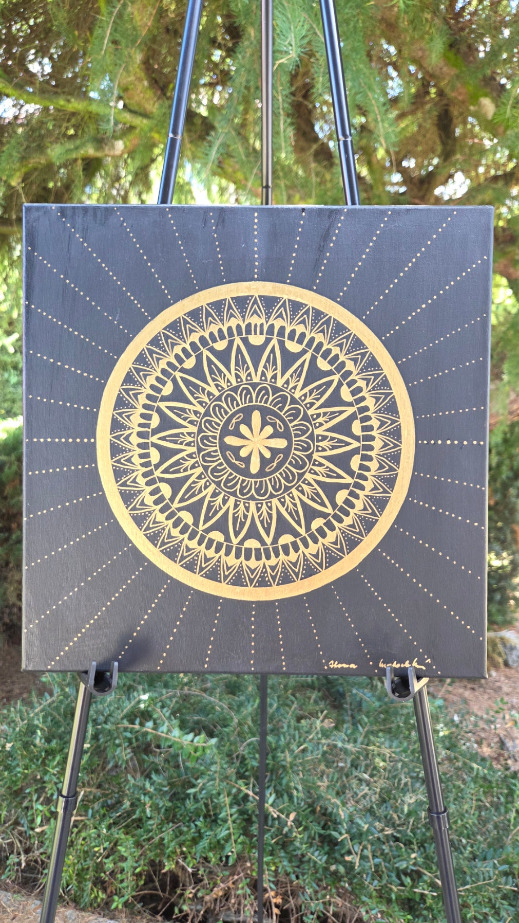 mandala černo zlatá 30