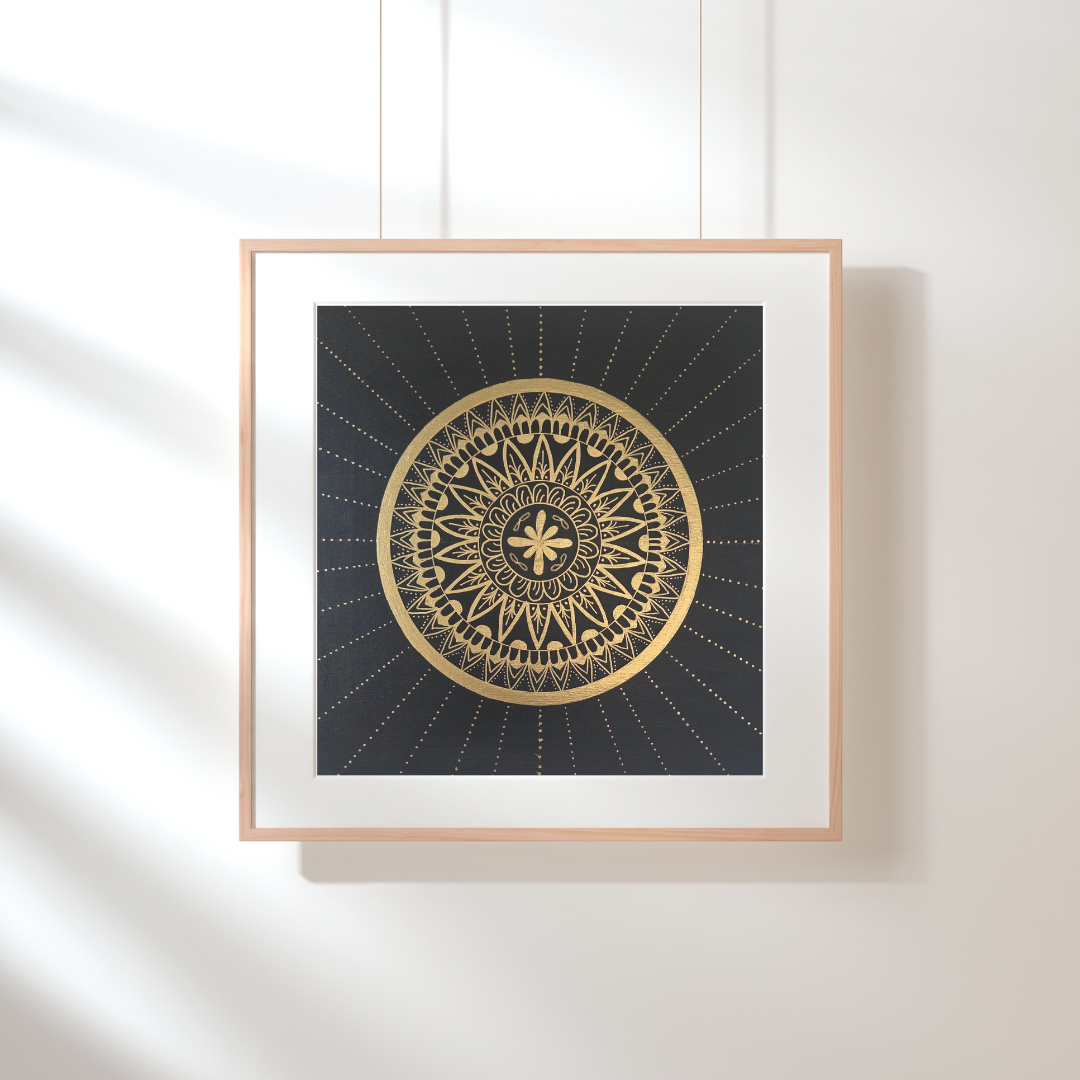 mandala černo zlatá 30