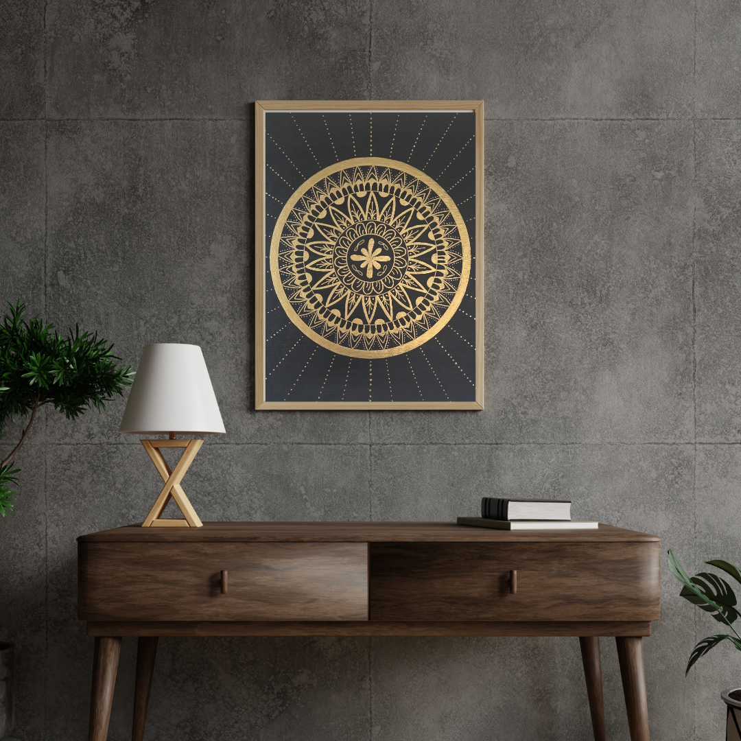 mandala černo zlatá 30