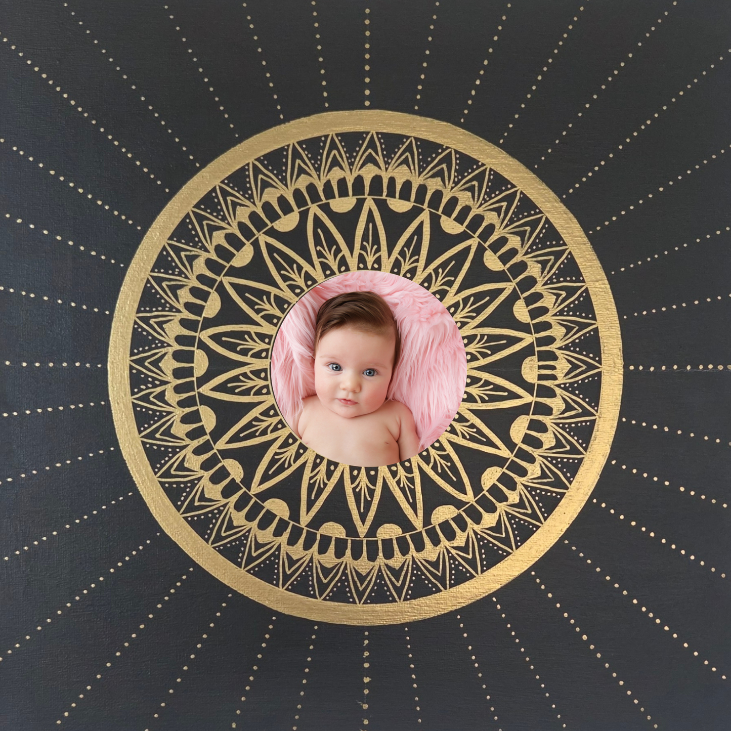 mandala černo zlatá 30