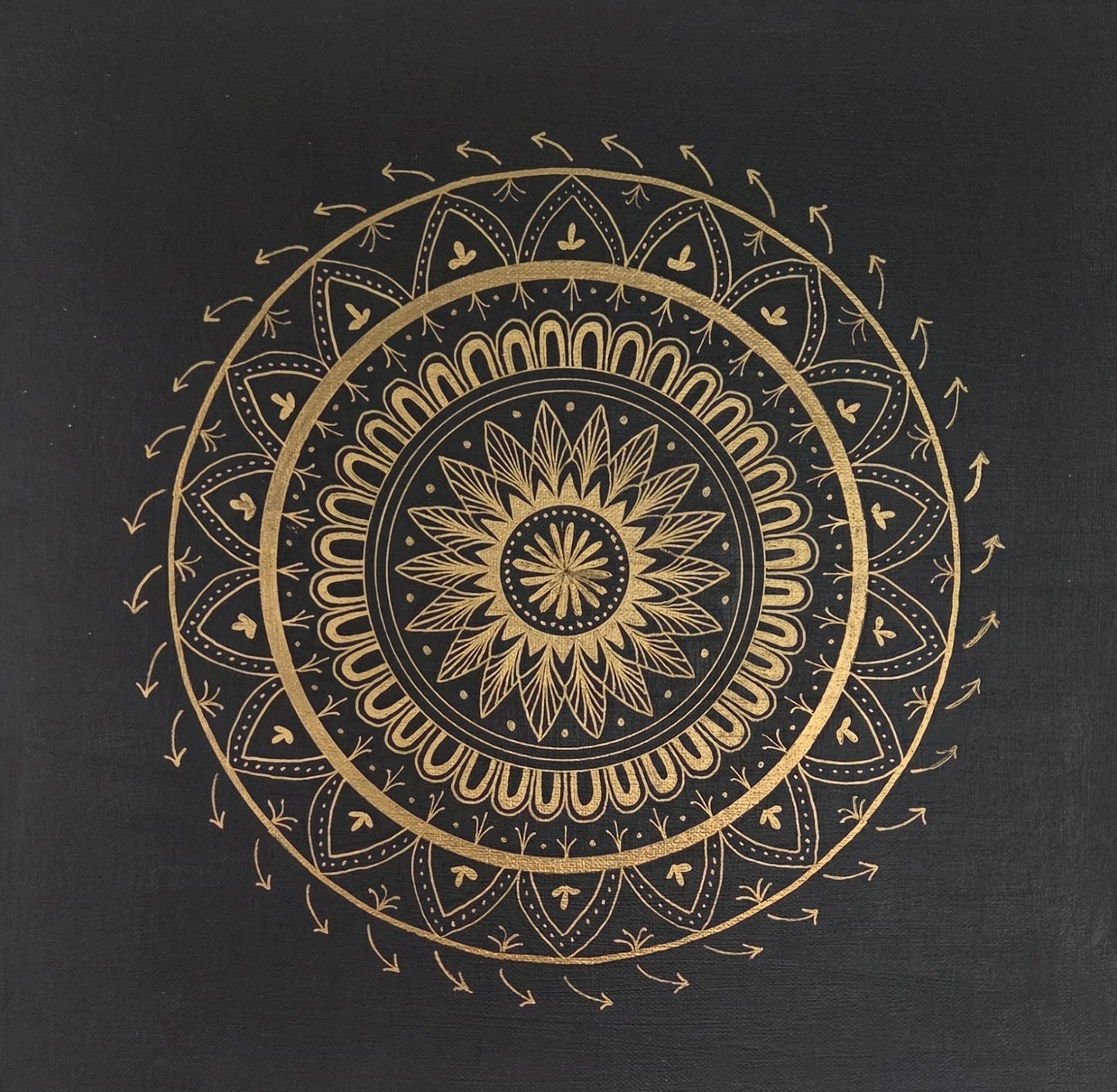 mandala zlato černá 40