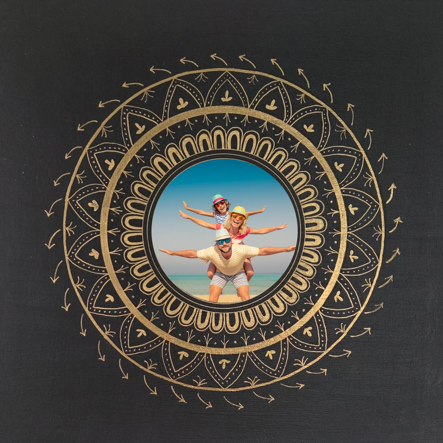 mandala zlato černá 40