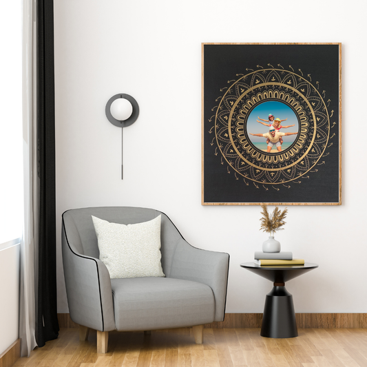 mandala zlato černá 40