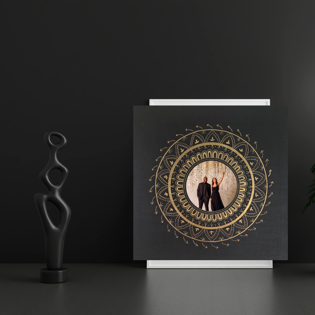 mandala zlato černá 40