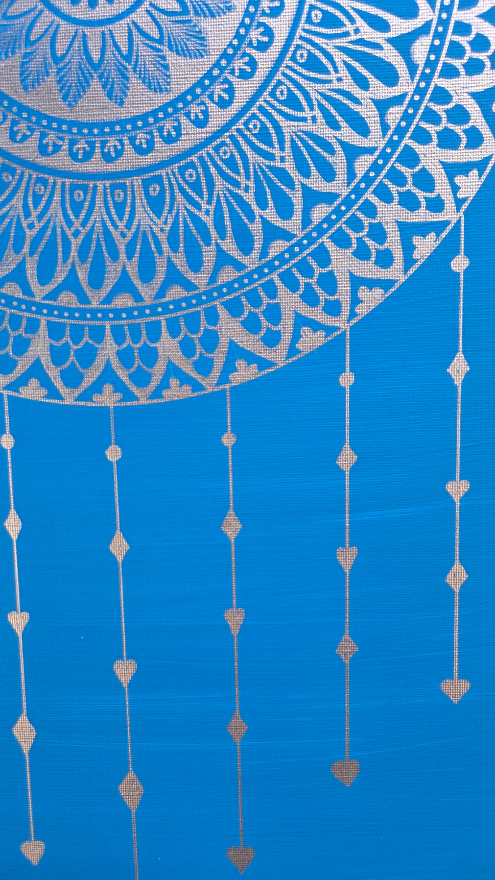 mandala modro stříbrná