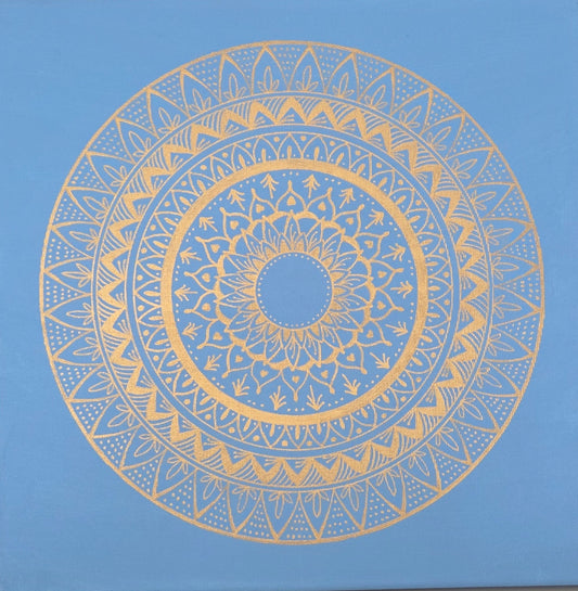 mandala modro zlatá