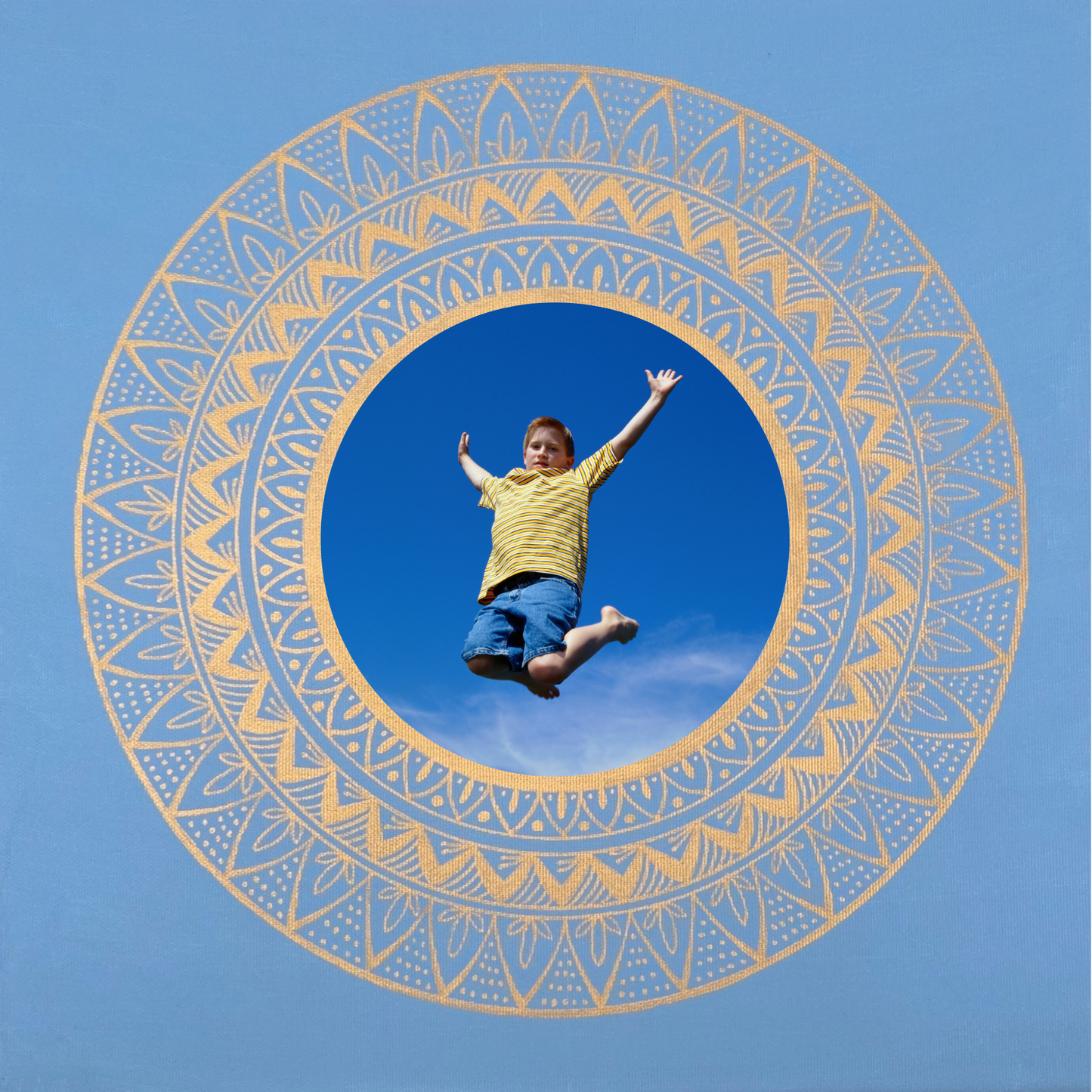 mandala modro zlatá