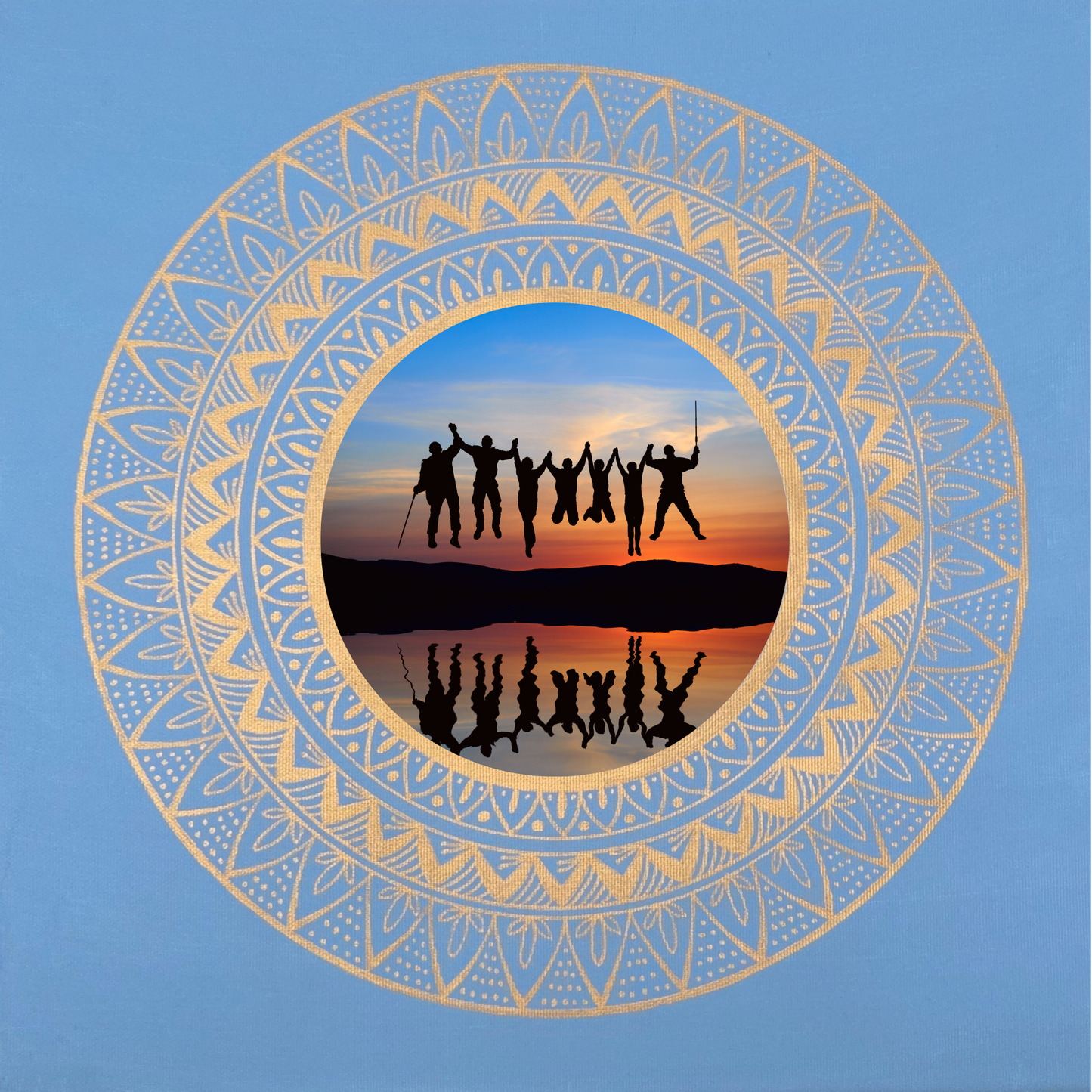 mandala modro zlatá