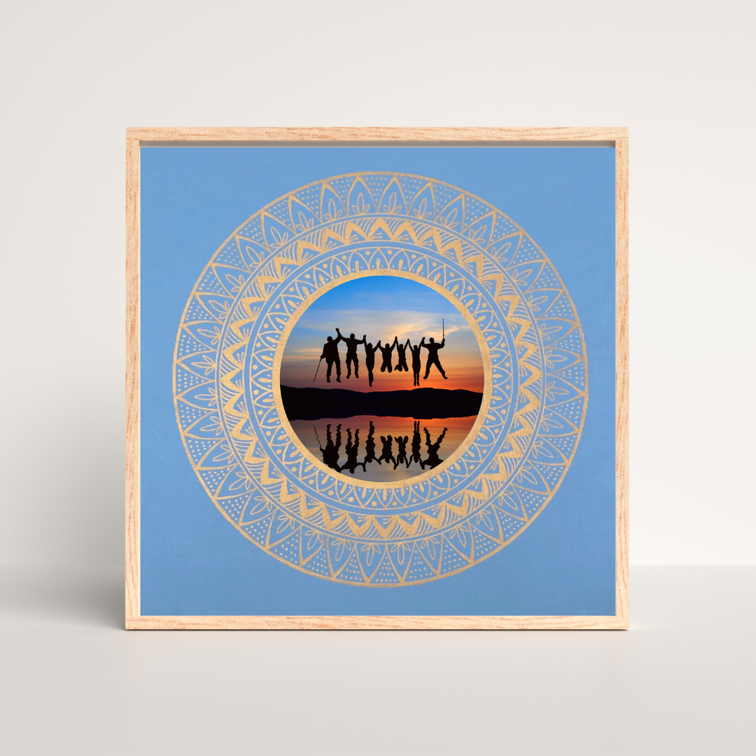 mandala modro zlatá