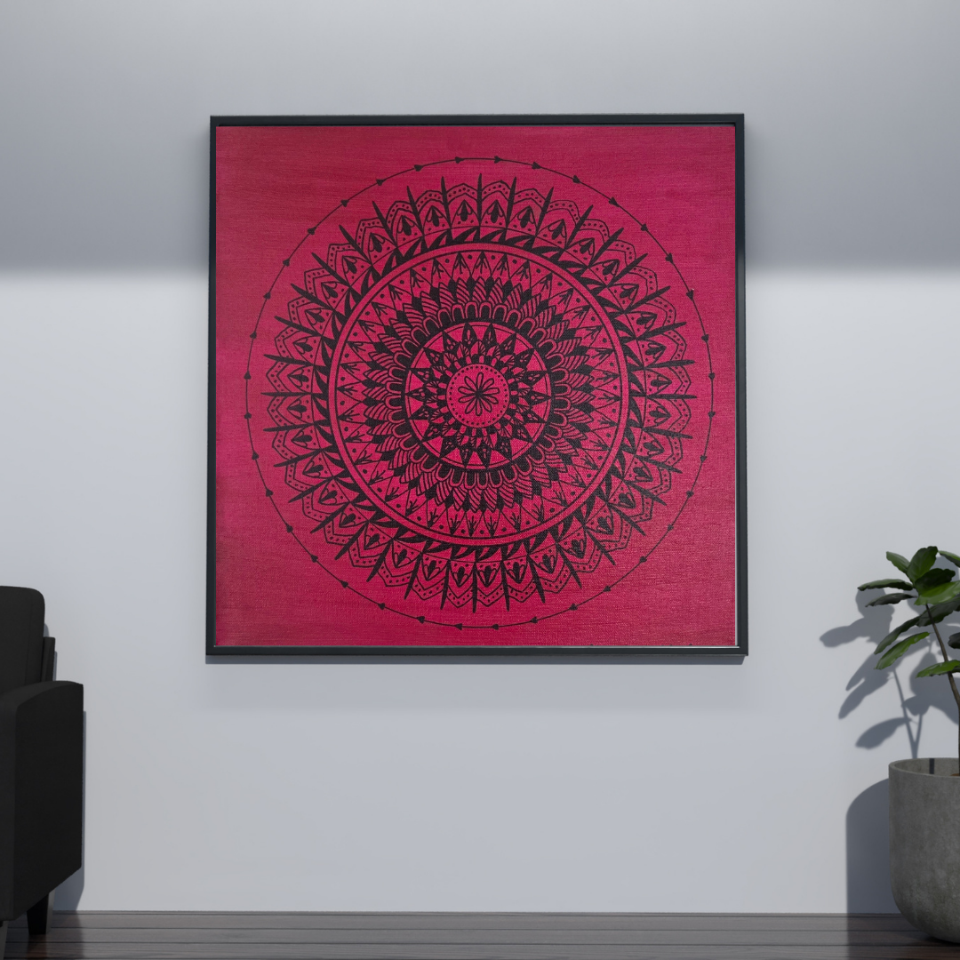 mandala magenta s černou