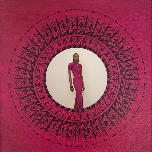 mandala magenta s černou