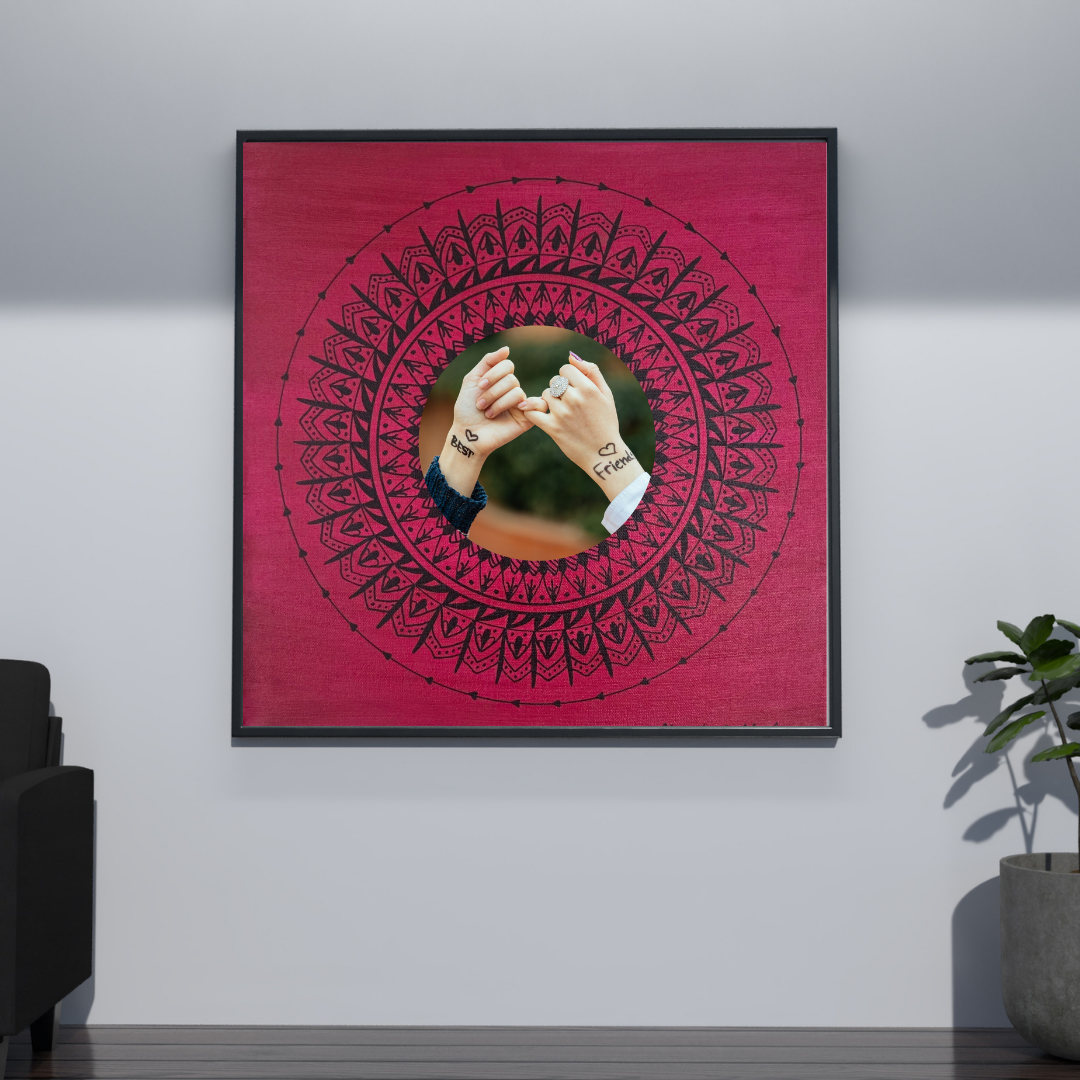 mandala magenta s černou