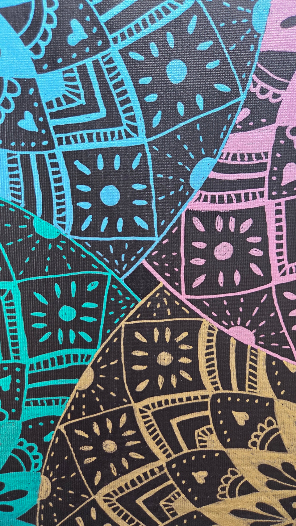 mandala černo barevná