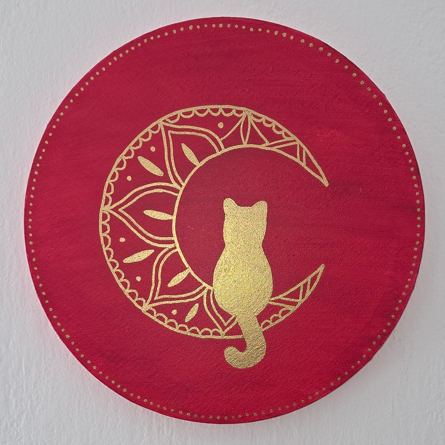 mandala červená kočka