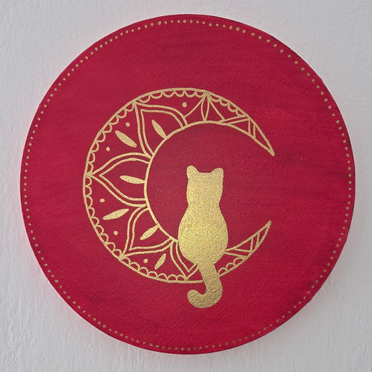 mandala červená kočka