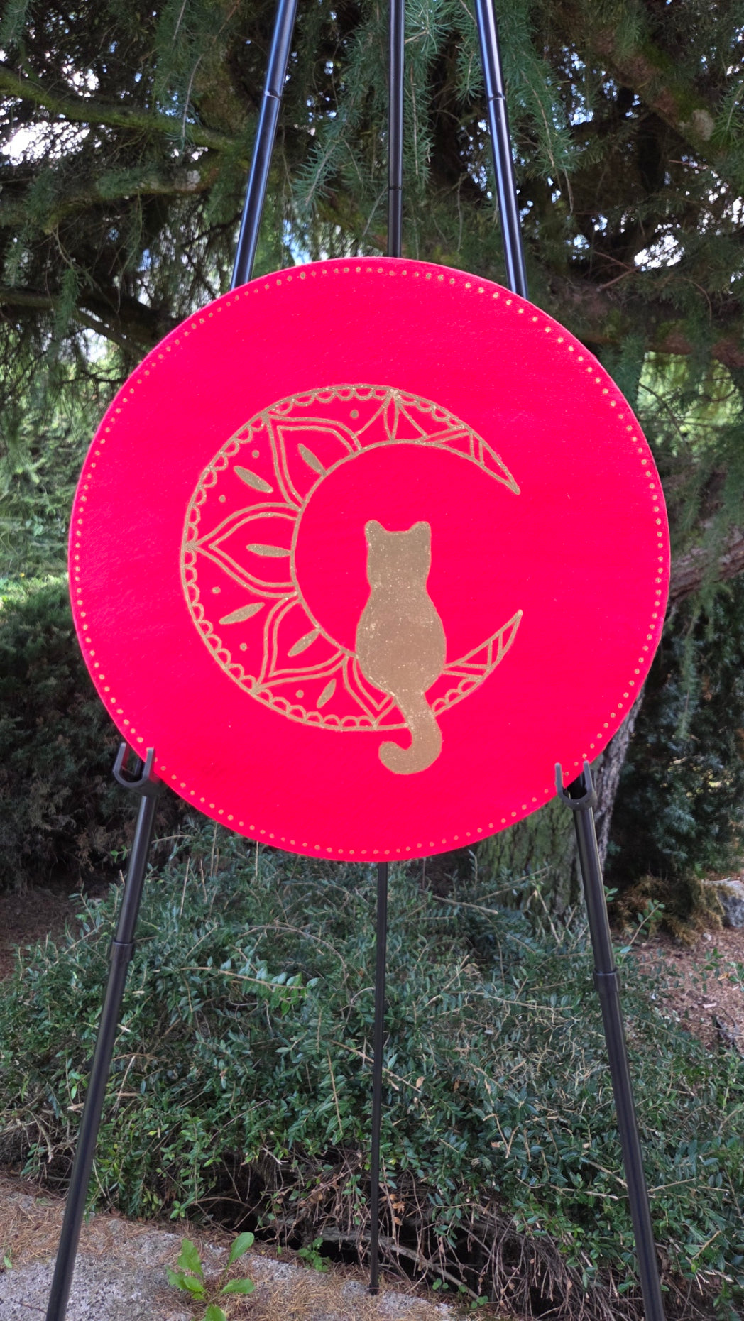 mandala červená kočka