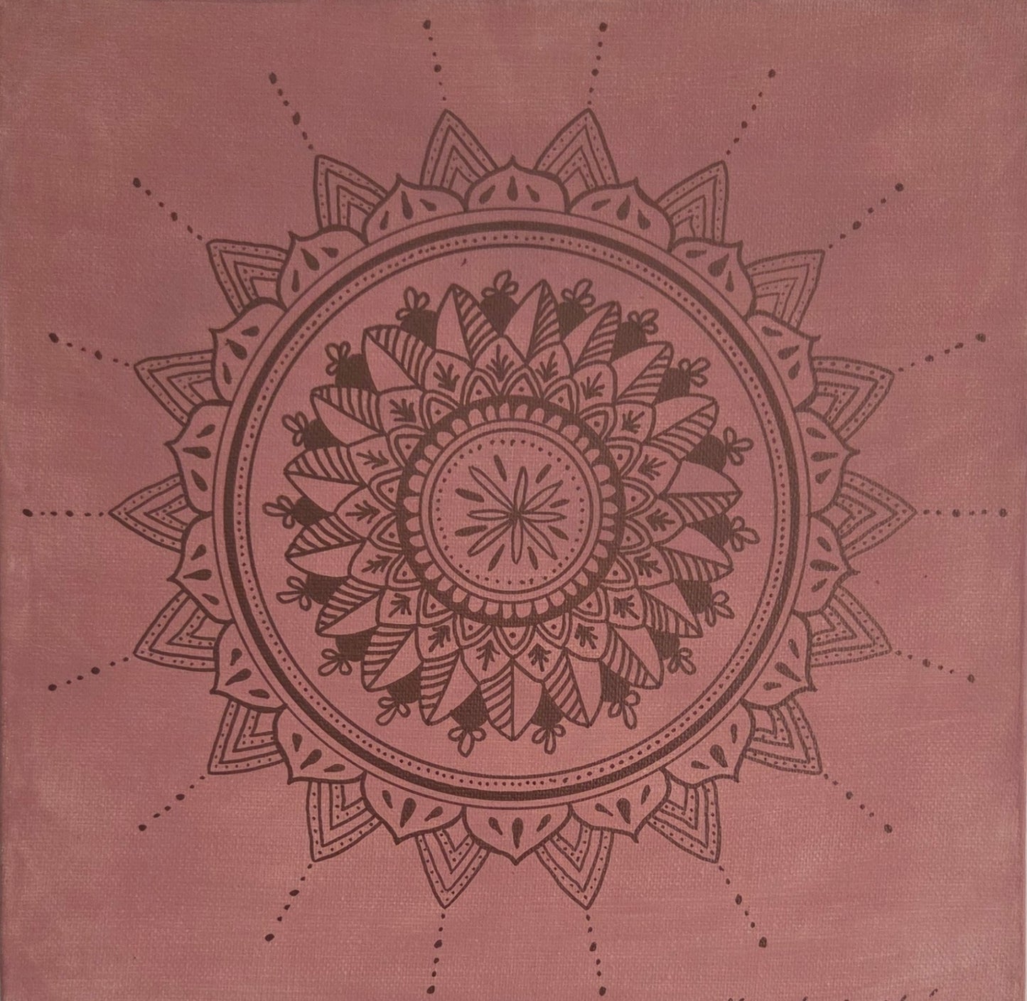 mandala růžová s bronzovou