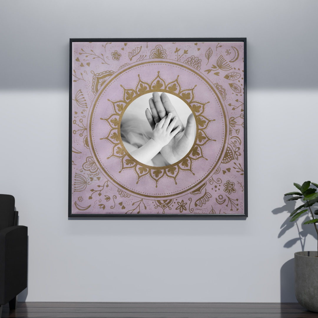 mandala růžová se zlatou