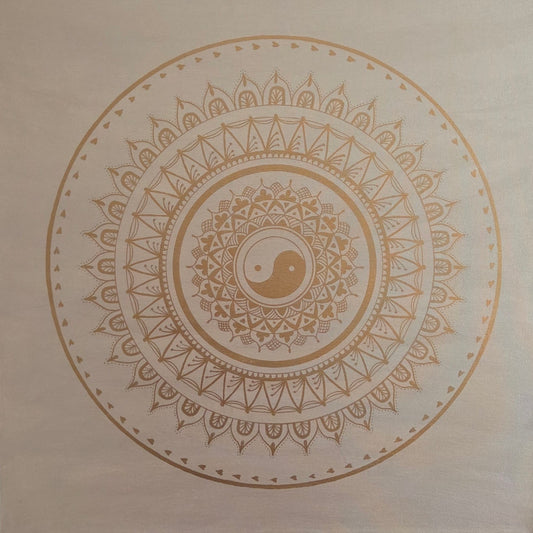 mandala béžová s bronzovou