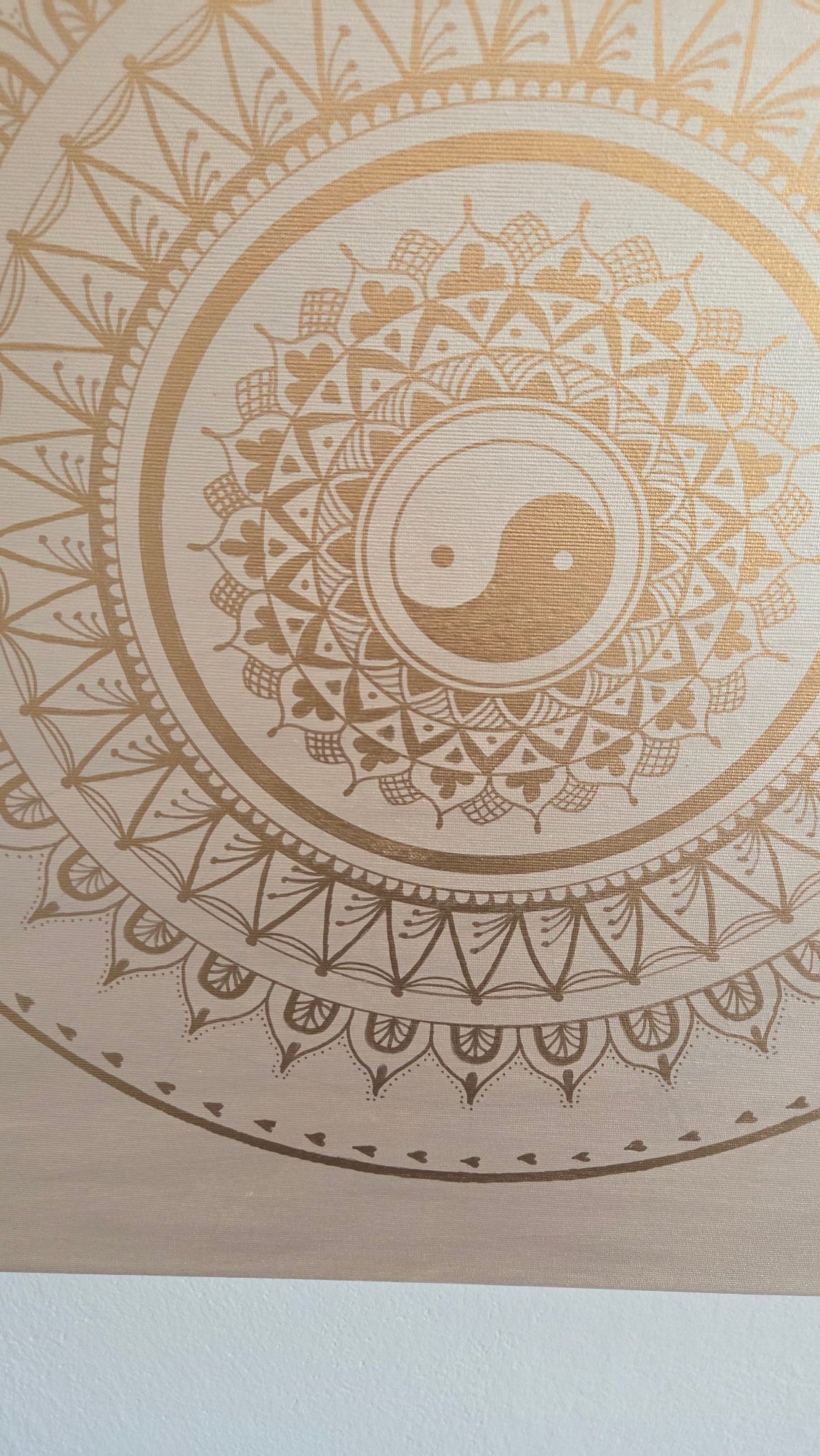 mandala béžová s bronzovou