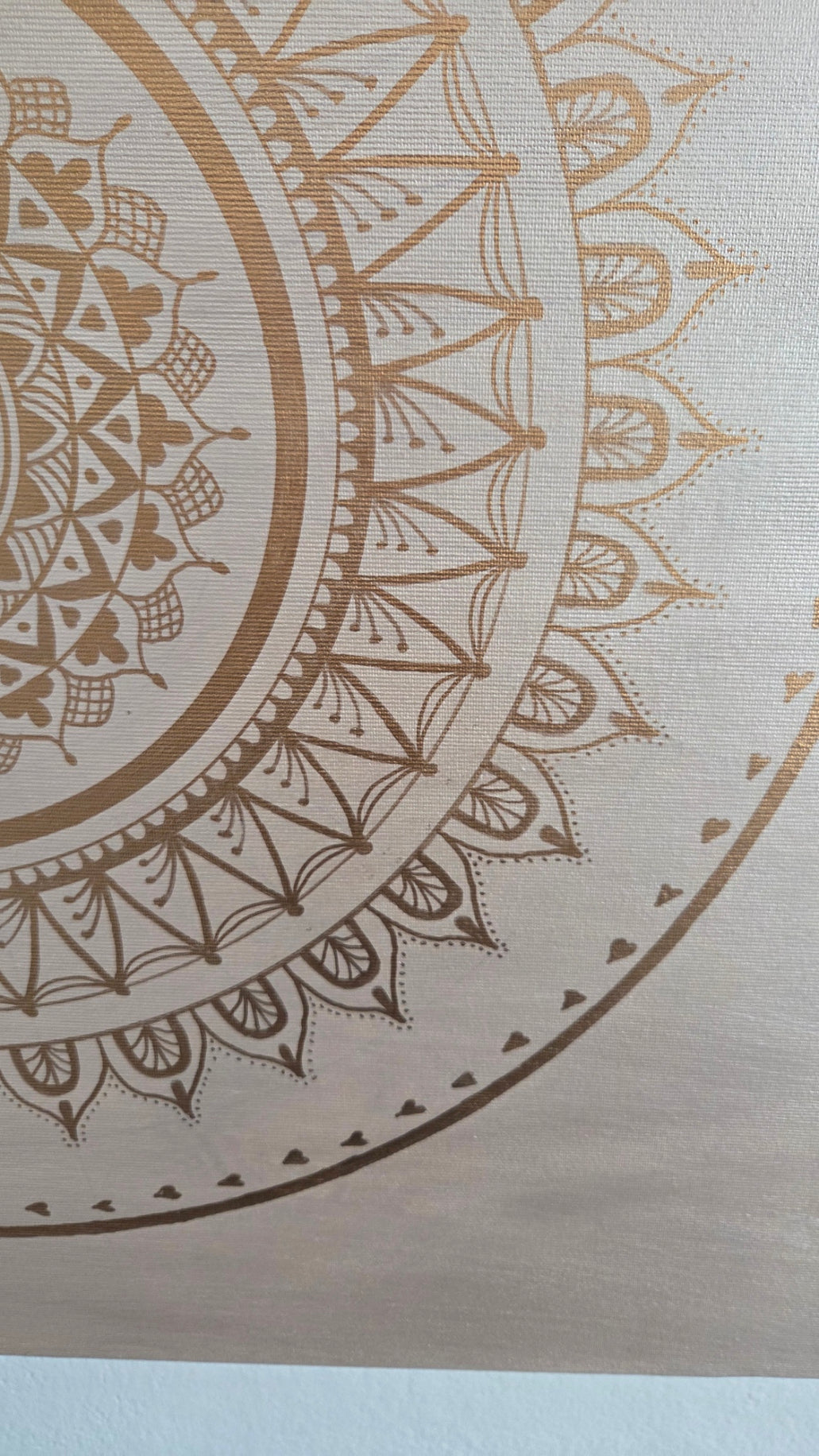 mandala béžová s bronzovou