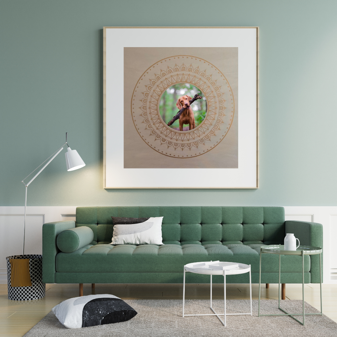 mandala béžová s bronzovou