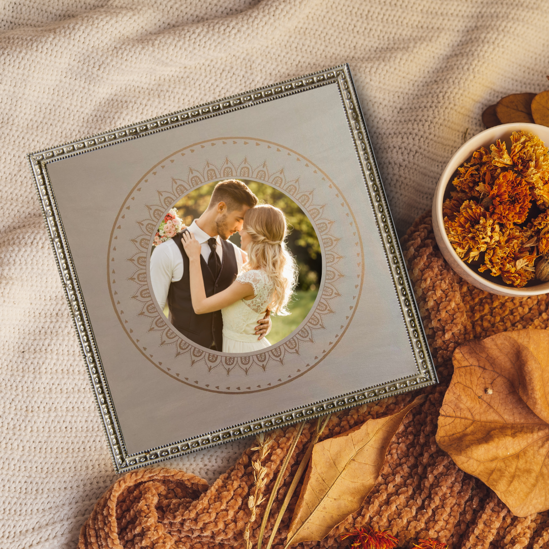 mandala béžová s bronzovou