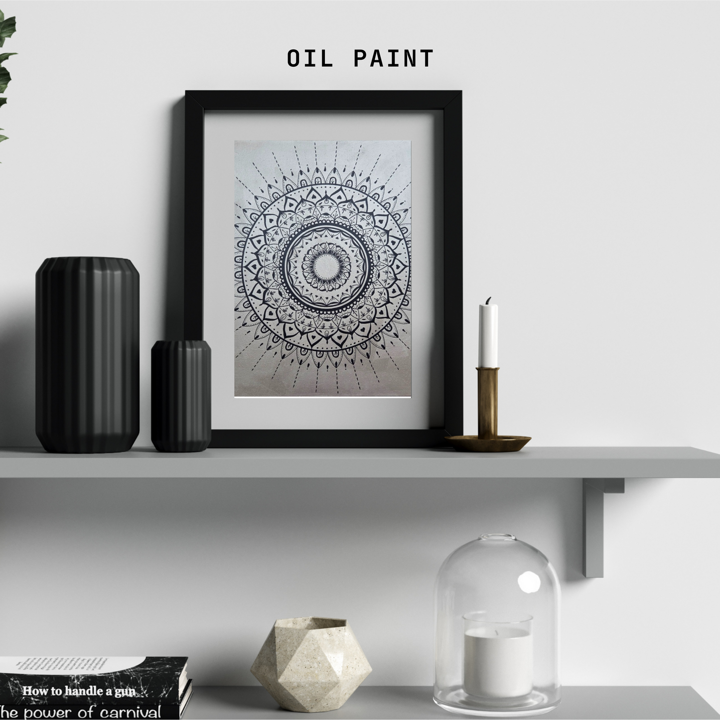 mandala béžová s černou