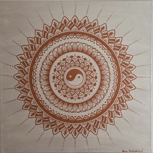 mandala béžová s měděnou