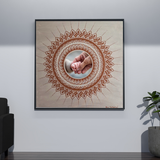 mandala béžová s měděnou