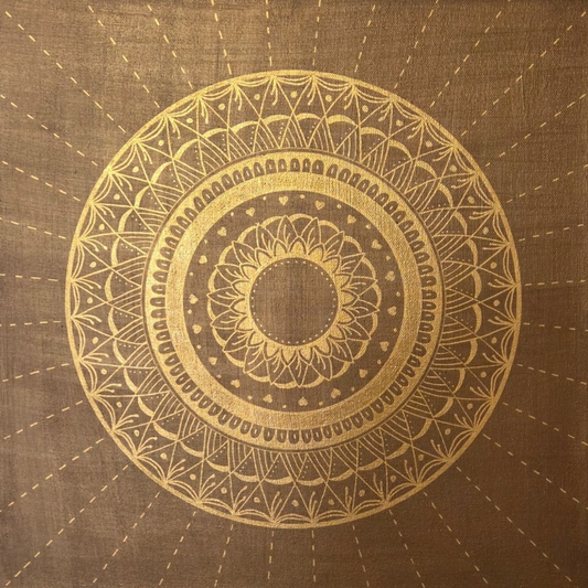 mandala hnědá se zlatou