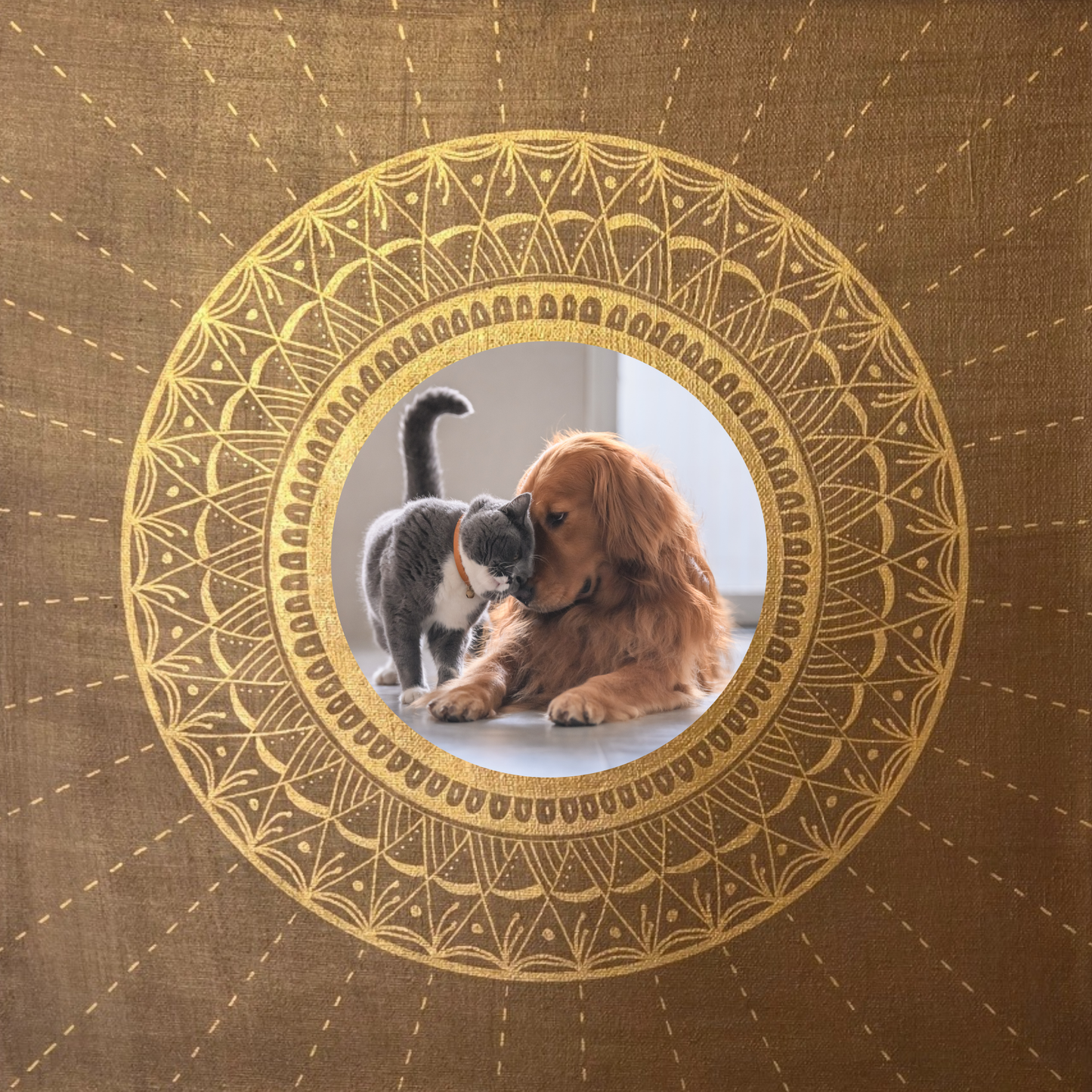 mandala hnědá se zlatou