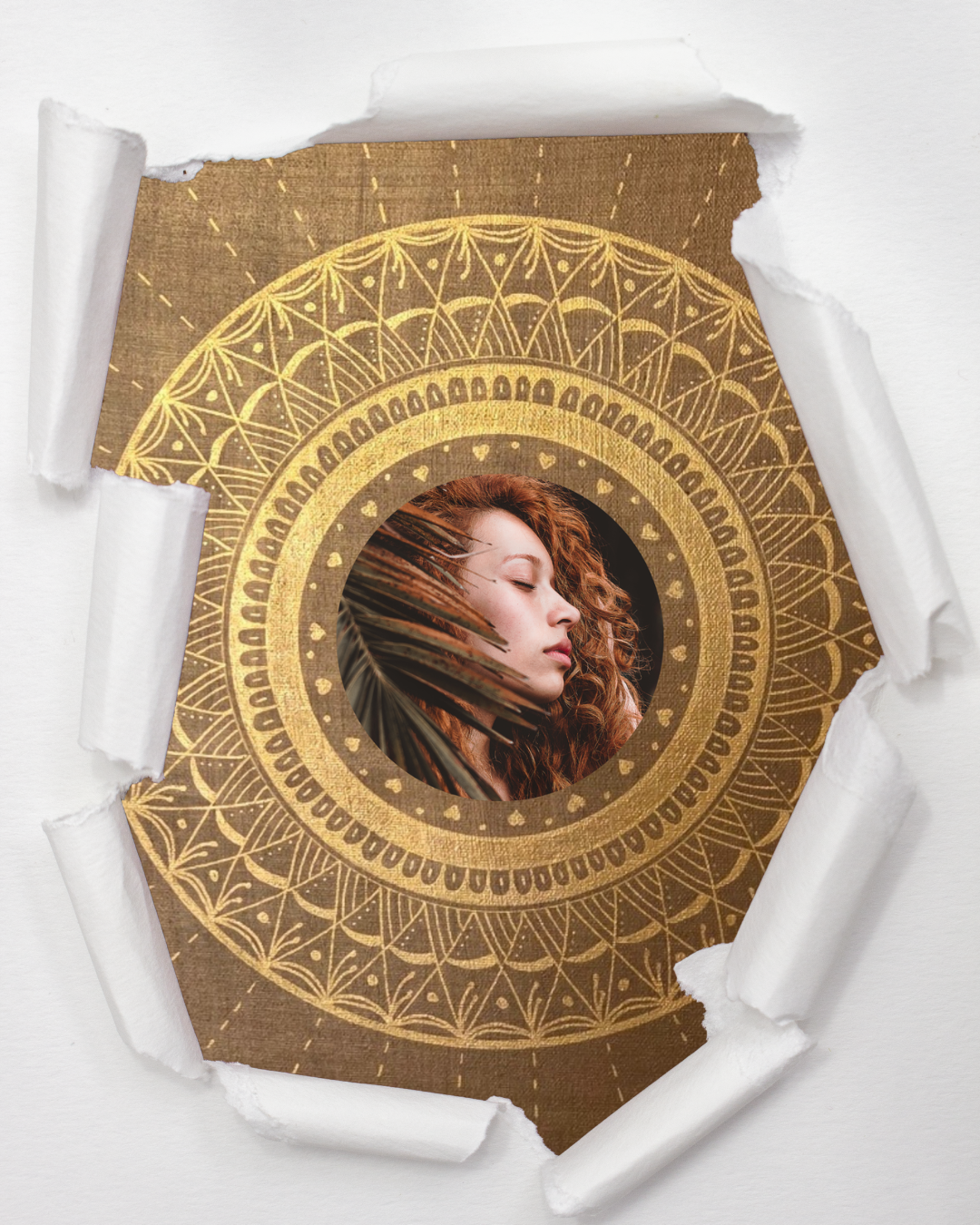 mandala hnědá se zlatou