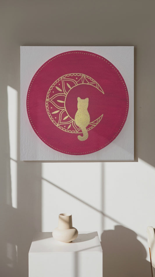 mandala červená kočka